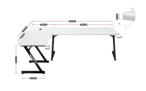 Biurko gamingowe Huzaro Hero 7.0 White