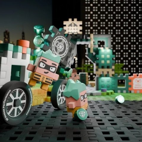 MARIOINEX Klocki Mini Waffle City Napad na bank, 148 elementów