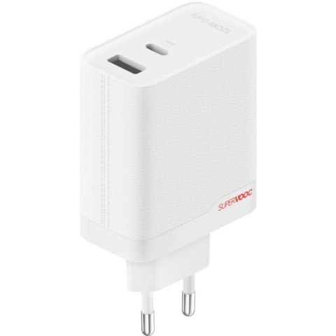 Ładowarka sieciowa OnePlus SuperVOOC GaN Dual Charger 120W USB-A/USB-C + kabel USB-C 1m Biała