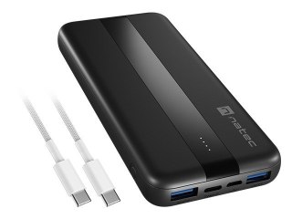 NATEC POWERBANK TREVI SLIM Q V2 10000MAH PD USB-C 20W + USB-A 18W + KABEL USB-C