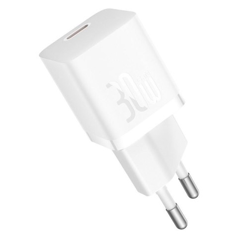 Ładowarka Baseus GaN5 mini 1C 30W EU+kabel USB-C (moon white)