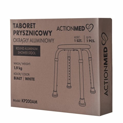 Taboret prysznicowy okrągły aluminiowy