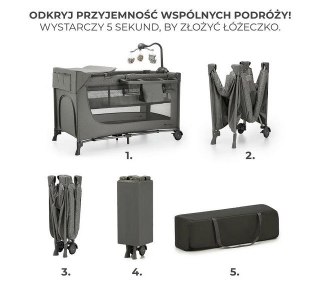KinderKraft Łóżeczko turystyczne JOY 2 DARK GREY