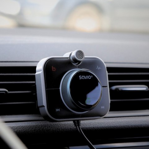 SAVIO TR-14 TRANSMITER SAMOCHODOWY FM Z BLUETOOTH I ŁADOWARKĄ,QUICK CHARGE 3.0 I POWER DELIVERY, RED. SZUMÓW