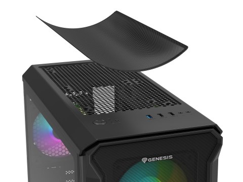 Obudowa NATEC Genesis Irid 503 ARGB NPC-1559 (Micro ATX. Mini ITX; kolor czarny)