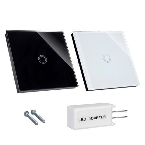 MACLEAN DOTYKOWY WŁĄCZNIK ŚWIATŁA POJEDYNCZY SCHODOWO-KRZYŻOWY BIAŁY MCE710W