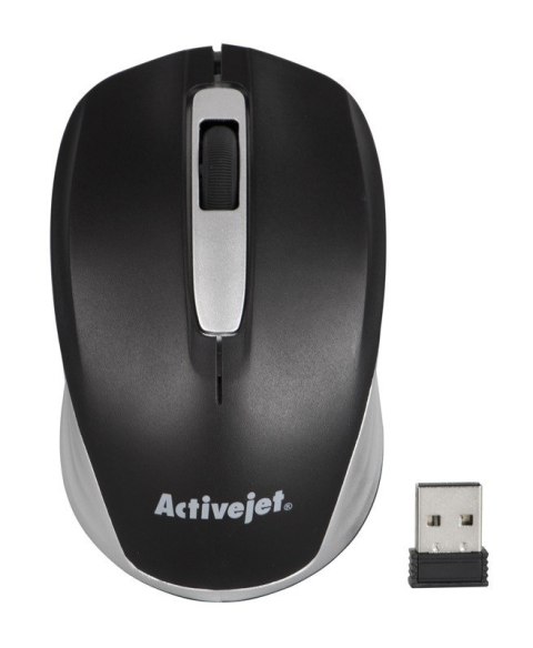 Activejet AMY-313 Mysz bezprzewodowa USB (optyczna; 1200 DPI; kolor czarno-szary)