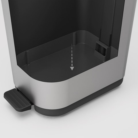 Rotho kosz na śmieci z pedałem RIBO srebrny 35L