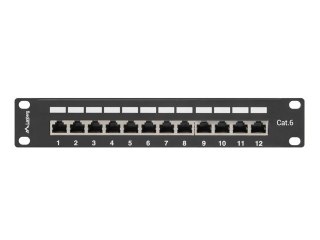 Patch panel Lanberg PPF6-9012-B (1U; 10"; kat. 6; FTP; 12xRJ-45)