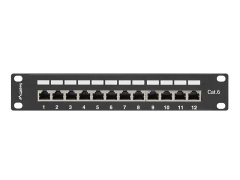 Patch panel Lanberg PPF6-9012-B (1U; 10"; kat. 6; FTP; 12xRJ-45)