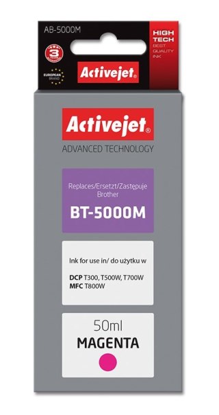 Activejet AB-5000M Tusz Buteleczka z atramentem (zamiennik Brother BT-5000M; Supreme; 50 ml; 5000 str., czerwony)