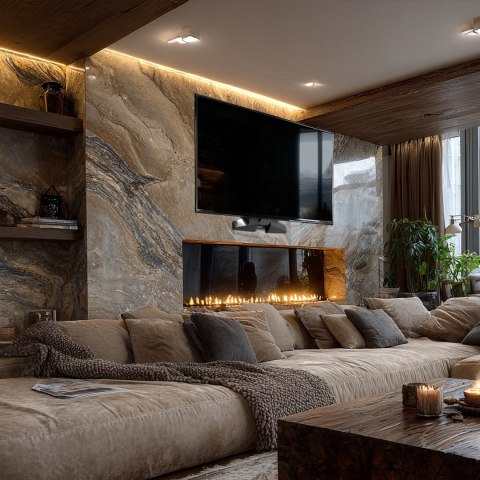 MACLEAN UCHWYT DO TV ELEKTRYCZNY NAD KOMINEK 37"-70" 35KG Z PILOTEM MC-891