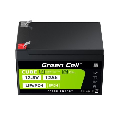 GREEN CELL AKUMULATOR LIFEPO4 CUBE 12AH 12V/12.8V 153.6WH LFPGC12V12AH
