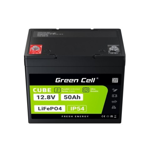 GREEN CELL AKUMULATOR LIFEPO4 CUBE 50AH 12V/12.8V 640WH LFPGC12V50AH
