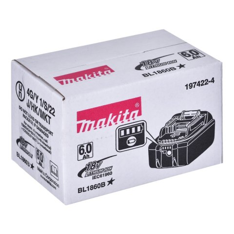 Akumulator 18V 6,0Ah BL1860B 197422-4 MAKITA BOX