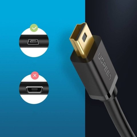 Ugreen kabel USB - mini USB 480 Mbps 3 m US132 (czarny)