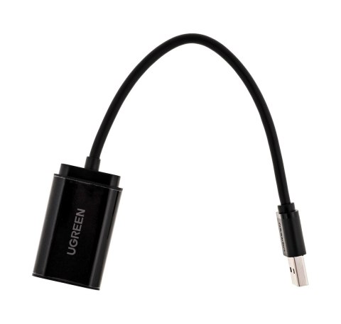 Ugreen zewnętrzna karta dźwiękowa adapter USB -3,5 mm mini jack 15cm (czarny)