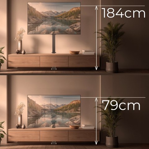 MACLEAN UCHWYT ELEKTRYCZNY WYSUWANY DO TV, TUYA, 37''-80'', VESA 600X400, MAX 60KG MC-866T