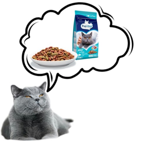 PREVITAL tuńczyk karma sucha dla kotów 1,4kg